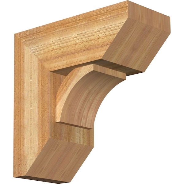 Ekena Millwork Thorton Slat Rough Sawn Bracket w/ Offset Brace, Western Red Cedar, 8"W x 18"D x 18"H BKT0806X18X18THR06RWR - main